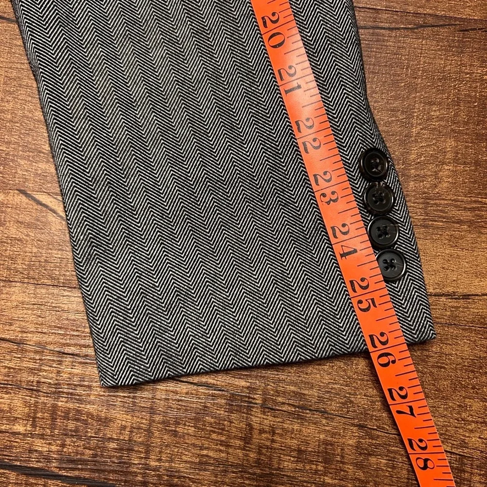 Lauren Ralph Lauren Sport Coat Blazer Mens 44R Gray Herringbone Poly Stretch